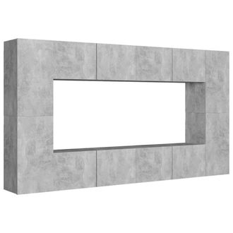 Berkfield Home 8 Piece TV Cabinet Set Concrete Grey Engineered Wood