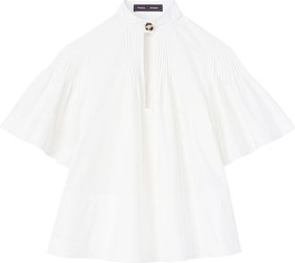 Proenza Schouler pintuck-detail flared blouse - women - Cotton - 2 - White