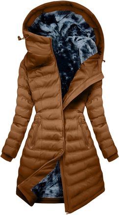 Generic Winter Jackets for Women,Quilted Down Long Puffer Parka Coat Fleece Lined Waterproof Jacket Autumn Winter Plus Size Trench Coat Warm Outwear Casual Fa