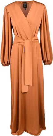 Access Fashion Midi-Length Dress with Wrap Bodice
