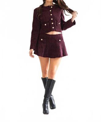 Amanda Uprichard Braswell Jacket In Aubergine