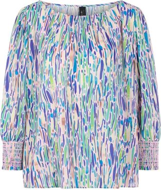 Marc Cain Bedrukte Blouse Rethink Together - Dames - Blouses - Veelkleurig - XL - Polyester - Overhemden