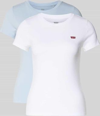 Levi's T-Shirt mit Label-Detail im 2er-Pack in Hellblau, Gr&ouml;&szlig;e XS