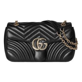 Gucci (WMNS) Gucci GG Marmont Medium Shoulder Bag Black 837267-AAE38-1000