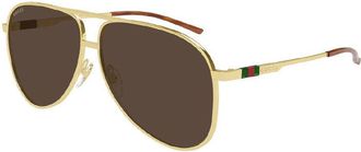 Gucci GG1677S002 Aviator Gold Frame Sunglasses - Gold