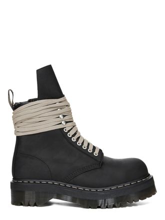 Dr. Martens Black Side-Zip Steel-Toe Quad Sole Boots