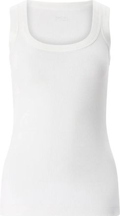 Marc Cain Geribbelde tanktop - Dames - Tops zonder mouwen - Wit - 3XL - Katoen - Tops