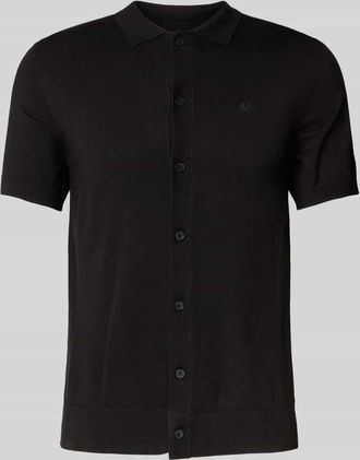 Lindbergh Lindbergh Slim Fit Freizeithemd mit Logo-Stitching Modell Ecovero in Black, Gr&ouml;&szlig;e XXL