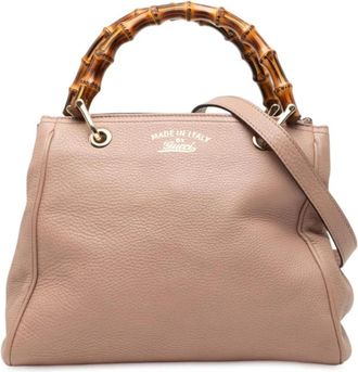 Gucci Pre-owned Top Handle Bag - Dames - Vintage Handtas - Roze - ONE Size - Bamboe - Vintage