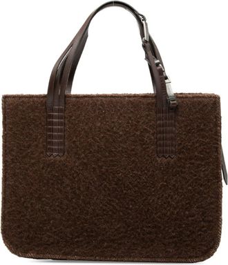 Chanel Brown Leather Handbag Pouch Shoulder Bag Tote Bag (Pre-Owned)