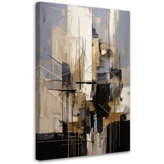 Artgeist Artgeist - Quadro su tela, Astrazione geometrica Beige Grigio Acrilico Moderno - 70x100