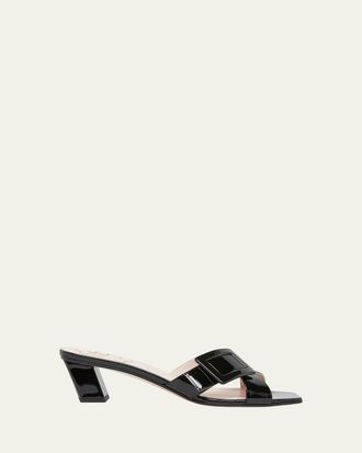 Roger Vivier Belle Vivier Cross-Strap Leather Sandals