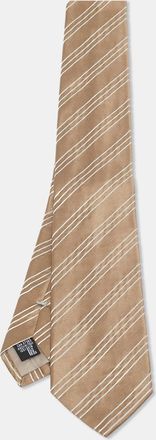 Emporio Armani Brown Striped Silk Classic Tie