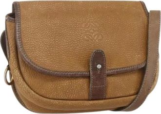 Loewe Pre-owned Cross Body Bags, female, Brown, Size: ONE SIZE Pre-owned Leather Cross Body Bag
