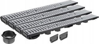 OEM Drenaje Lineal H55 Rejilla Galvanizada Hasta 1,5 Toneladas A15 Set 4m Aquer