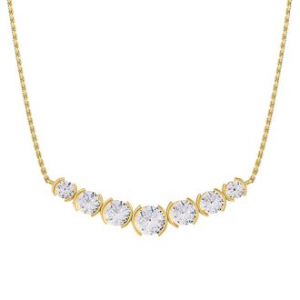 Diamond2Deal 18k Vermeil Plated Silver 2.8 Ct Round Lab Grown Diamond Pendant Necklace 18