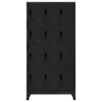 Berkfield Home Locker Cabinet Black 90x45x180 cm Steel | Size: 90 x 45 x 180 cm