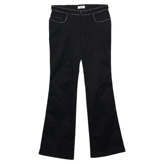 Moschino Jeans Black Cotton Embellished Trim Detailed Pants