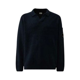 C.P. Company Cotton Chenille Polo - male - C.P. Company - Polo Shirts - Blue - XL - Tops