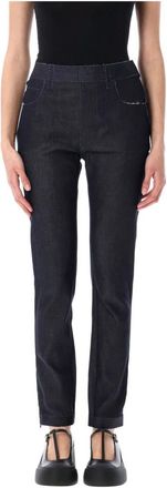 Marni Jeans, Dames, Blauw, M, Denim, Blauw Zwarte Stretch Denim Slim Fit Jeans