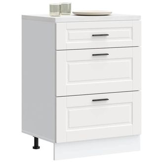 Berkfield Home Kitchen Base Cabinet Porto White Engineered Wood