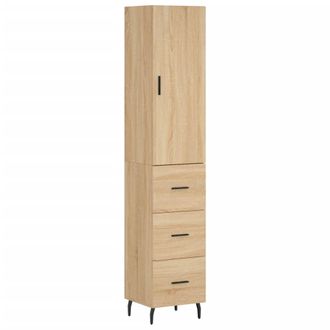 vidaXL Vidaxl - Aparador De Madera Contrachapada Roble Sonoma 34,5x34x180 Cm
