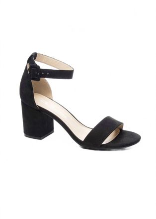 Chinese Laundry Womens Jody Block Heel Sandal In Black Suede