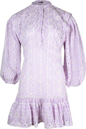 Maje eyelet-embroidered mini dress - Purple