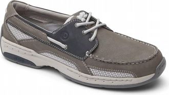Dunham Mens Captain Boat Shoe In Grey/navy