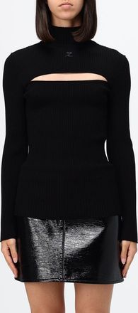 Courr&egrave;ges Maglia a collo alto in viscosa stretch con dettaglio cut-out
