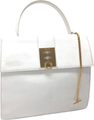 Celine Pre-owned Leather celine-bags - Dames - Vintage Handtas - Wit - ONE Size - Leer - Vintage