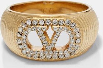 Valentino VLogo Swarovski-embellished ring