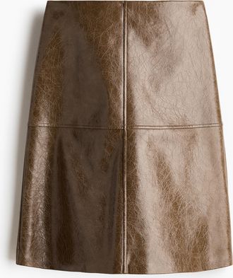 H&M Jupe mit Coating - Beige