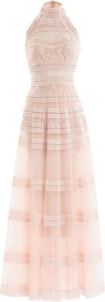 Saiid Kobeisy Lace Striped Long Dress