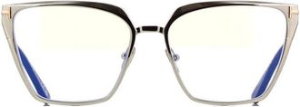 Tom Ford FT5945-B016 Square Full Rim Eyeglasses - Silver