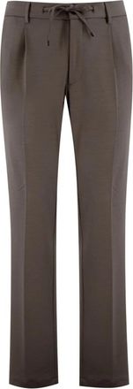 Berwich Drawstring Wool Broeken - Heren - Straight fit broeken - Bruin - L - Wol - Broeken