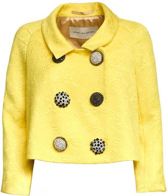 Dries Van Noten Light Jackets, female, Yellow, Size: 3XS Double-breasted Jacket