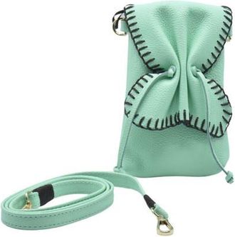 Carlos Falchi Cell Phone Butterly To Grain Leather Bag in Lime at Nordstrom