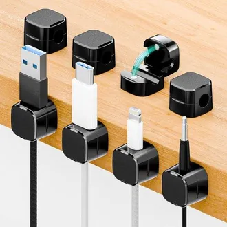 OEM Clips Autoadhesivos Para Cables - 8 Unidades Para Organizar Los Cables En Casa Y En La Oficina