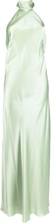Michelle Mason backless halter-neck tie gown - women - Silk - 10 - Green