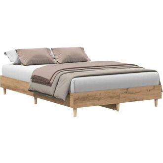 vidaXL Bed Frame No Mattress Artisan Oak 120x200 cm Engineered Wood Vidaxl