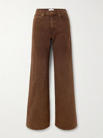 Slvrlake Denim Jeans A Gamba Larga Grace - Marrone