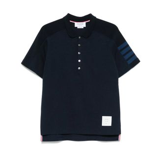 Thom Browne 4-Bar Stripe Cotton Polo Shirt