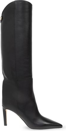 Jimmy Choo London Zwarte- gladde leren kniehoge laarzen - Dames - Hoge Laarzen - Zwart - 40 EU - Leer - Schoenen