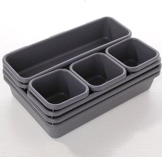 No Brand Juego De 3 Bandejas Met&aacute;licas Doradas Para Bol&iacute;grafos (8x10 Cm) - Cestas Redondas De Almacenamiento Con Estilo Para Escritorio, Maquillaje Y Cocina
