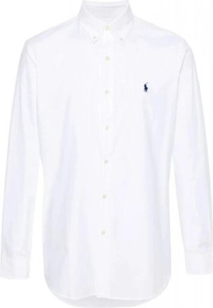 Ralph Lauren Stretch Poplin Shirt - Heren - Casual Overhemden - Wit - L - Katoen - Overhemden
