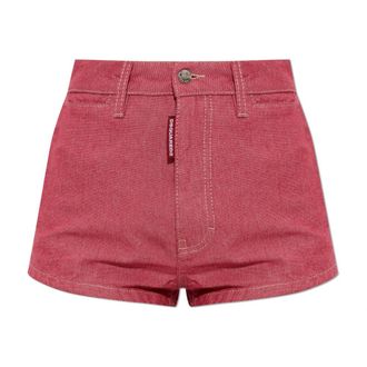 Dsquared2 Denim Shorts, female, Red, Size: 3XS Denim Shorts