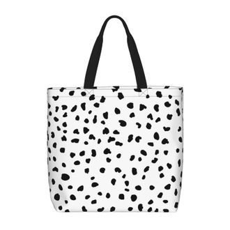 Generic Women Handbag Dog Dalmatian Print Women Beach Bag Folding Reusable Shopping Bags, For Holiday, Christmas, Daily, School, Swim