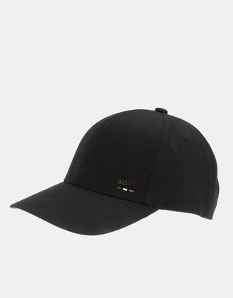 HUGO BOSS Mens Zed Cotton Twill Cap with Logo Trim - Black - Size: ONE size