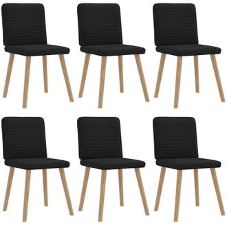 vidaXL Vidaxl - Sillas De Comedor Giratorias 6 Unidades Tela Negras